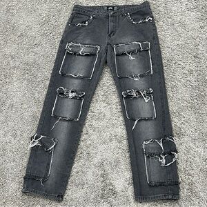 Rebel Vengeance Jeans Pocket Lined Mens 32x31 Goth Rave Gothic Y2K Black